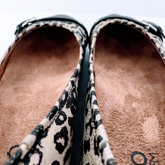 Abeo BIO Flats Womens Tan Metallic Leopard Print Cap Toe Buckle Ballet Shoe 9N - Picture 9 of 12